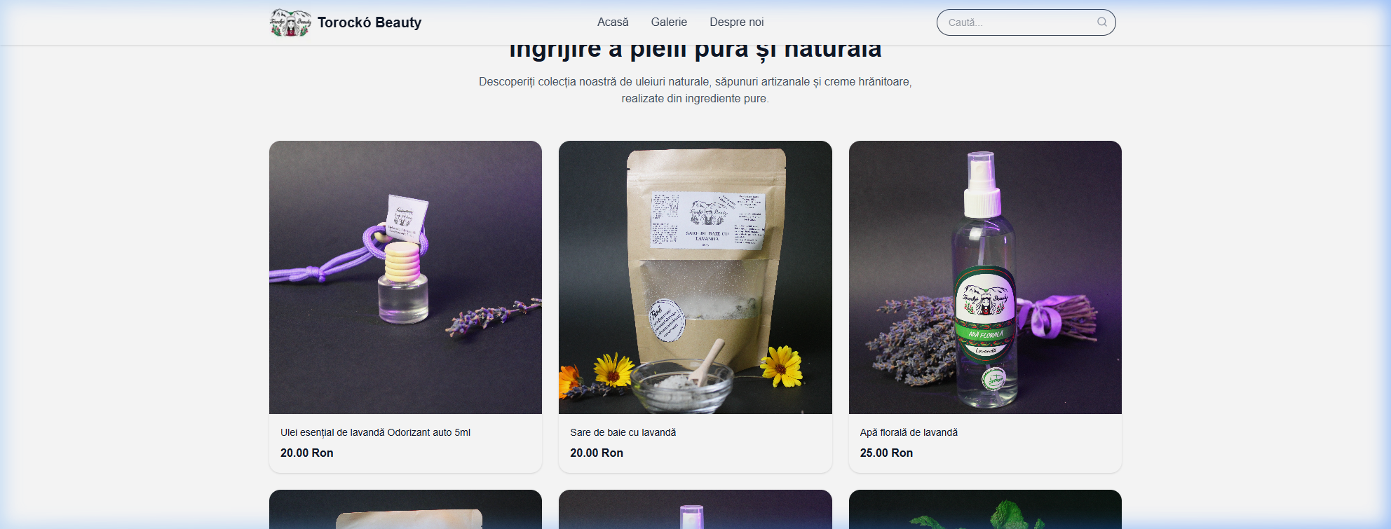 Torockó Beauty System — Web design e-commerce